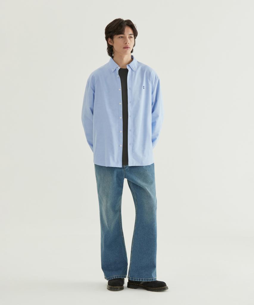 COVERNAT Coolmax® C Logo Oxford Shirt Blue
