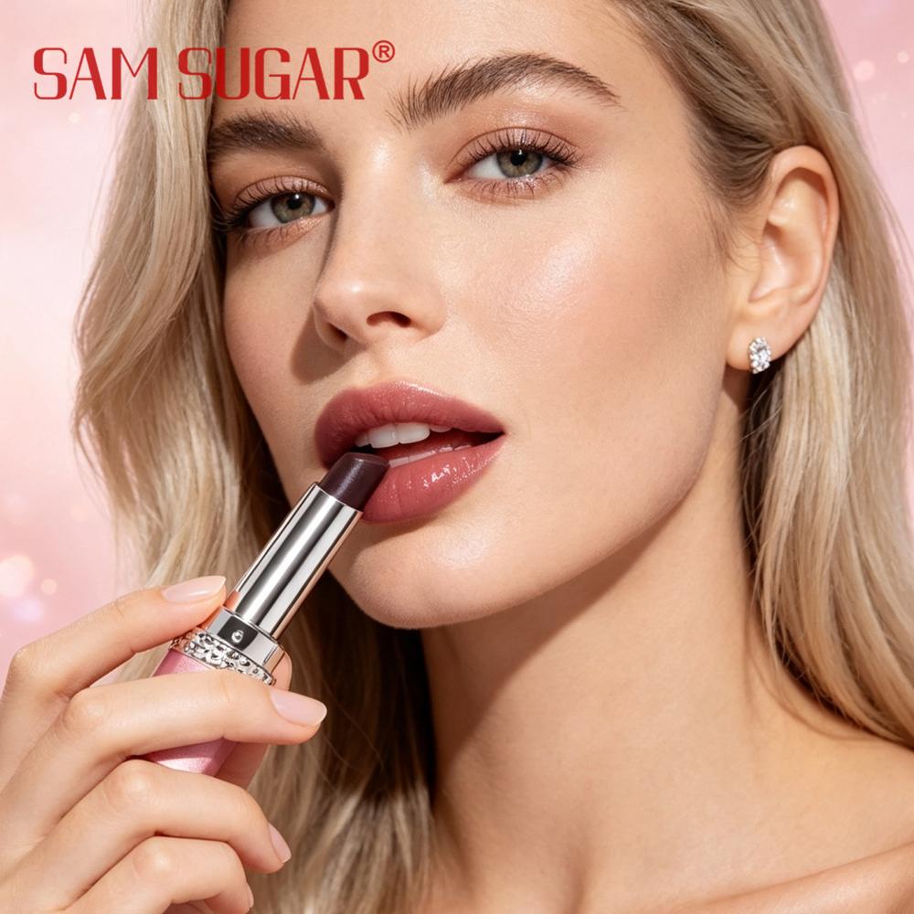 SAM SUGAR Black Lipstick Color Changing Moisturizing Lipstick, Long-Lasting Hydrating Glossy Lip Balm, Natural Tinted Lip Makeup Cosmetics for Women