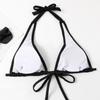 Beach Holiday Swimwear Strappy Bikini Sexy Solid Colour Separate Swimwear Set