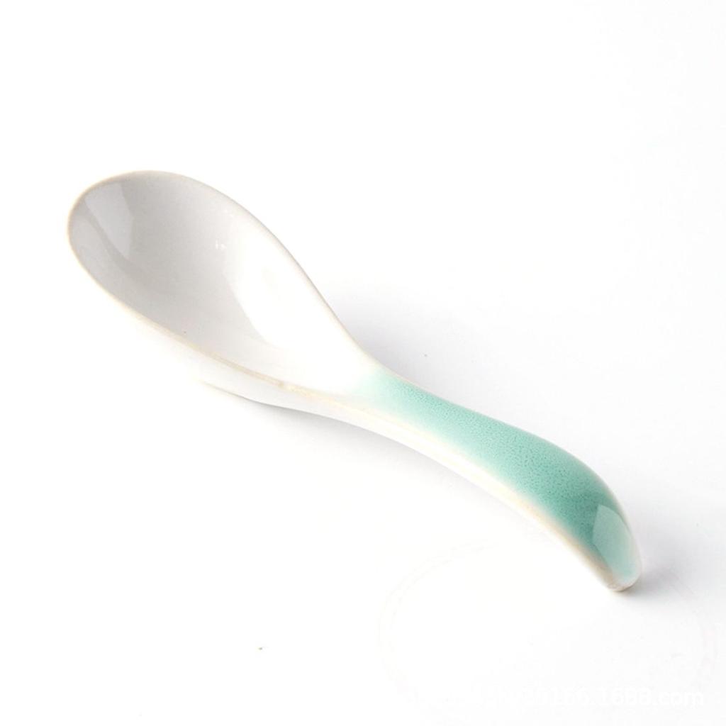 Kids Adults Ceramic Mixing Dinnerware Eating Kitchen Utensil Soup Spoons Cutlery Tableware