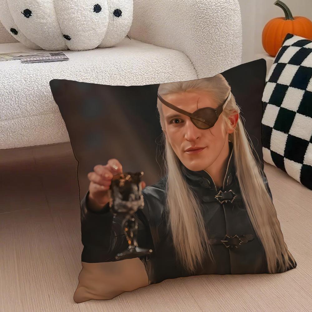 AAemond Targaryen Pillow Fantasy Cushion Cover Throw Pillow Cover Hidden Button Durable Polyester Chair Cushion