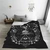 Holy Death Santa Muerte Skull Blanket Velvet Horror Halloween Ultra-Soft Throw Blankets for Airplane Travel Bedroom Quilt