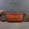 Genuine Leather Women's Cross-body Bag Vintage Solid Color Pillow Top Layer Cowhide Multifunctional Shoulder Bag Mobile Phone