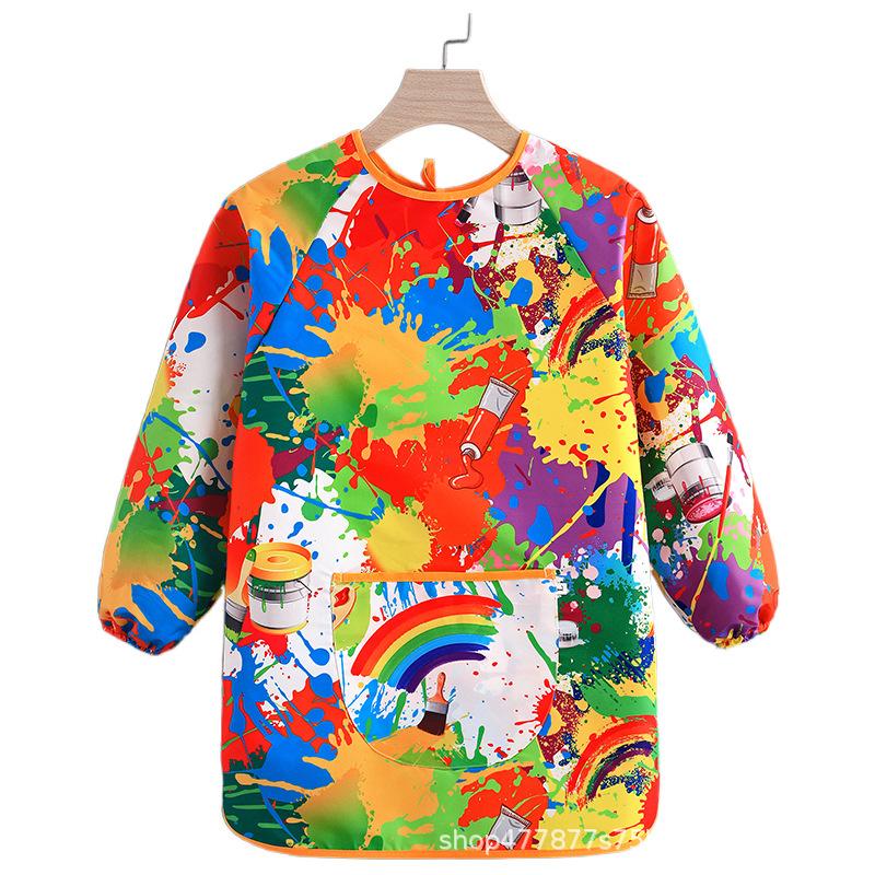 Детский фартук для рисования Водонепроницаемые фартуки с длинными рукавами Детский художественный халат Детский нагрудник для еды Детский фартук