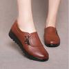 Fashion Soft Leather Round Head Women Casual Flats Ladies Side Zipper Flat Oxford Shoes  Mother Single Shoes