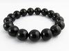 [ЗОЛОТОЙ КАМЕНЬ] Браслет из черного кварца морион, 12 мм, Тибетский натуральный кварц, камень силы, Сертифицированный, Поставляется в специальной коробке, Внутренний диаметр: приблизительно. 17см