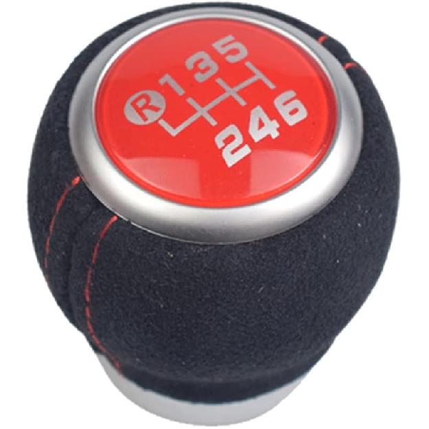 Hacreyatu Car-Styling 6 Speed Leather Gear Stick Shift Knob For Subaru Impreza WRX STI 2009 2010 2011 2012 2013 2014 2015 2016 2017 2018 (Black Suede