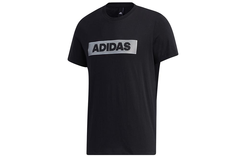 Adidas T Shirts Men's Black Crew Neck Moderate Straight Fit GJ5112