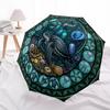 Ocean Life Glass pattern umbrella, portable and foldable design, 8 ribs, a casual accessory for Halloween, Christmas, and birthday gifts.