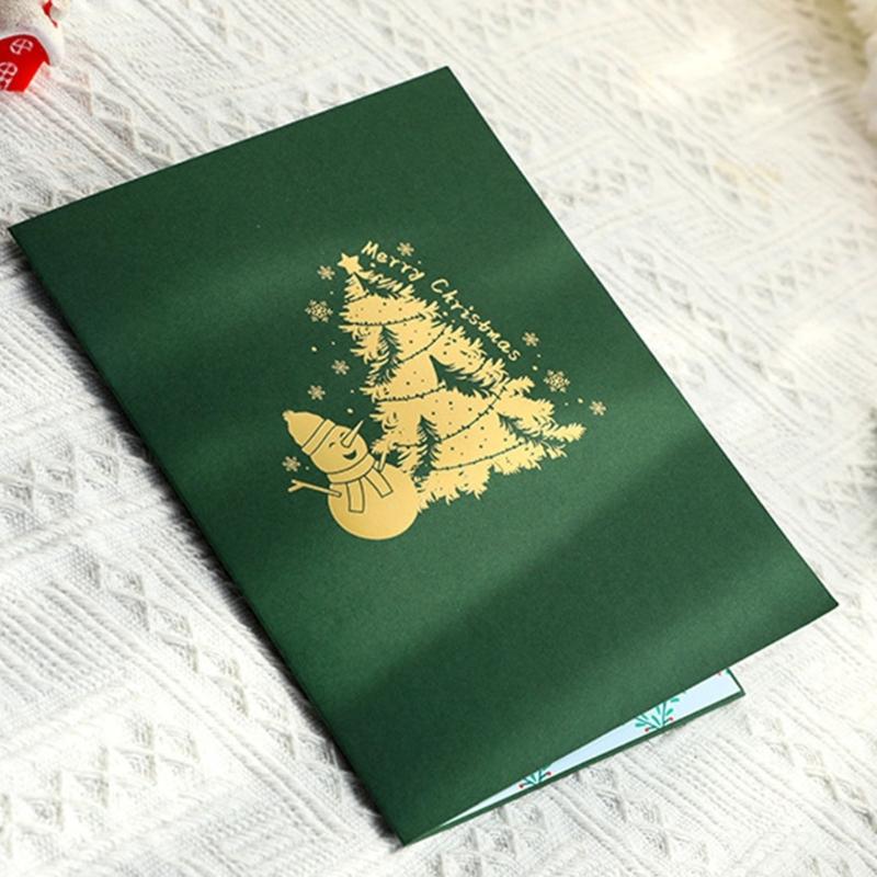 Christmas Blessing Card Set 3D Greeting Cards with DIY Message & Envelope Festive Decorations Christmas Celebration