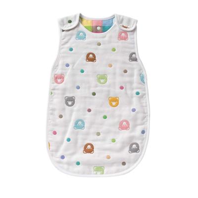 De Gauze Bear Pattern Sleeper Защита от холода для младенцев из хлопка, сделано в Японии K 58 x 35 см [Creme Coco] 6-слойный [Soft/Easy Familiar] 100% (слоновая кость)
