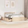 VidaXL Bed Frame with Drawers 135x190 Cm Solid Pine Wood, Bedroom Furniture, Slatted Base, Wooden Bed, Bed, Bed 3282357