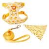 Dog Duck Harness Leash Scarf Chest Strap Set Lead Leash Yellow Yellow