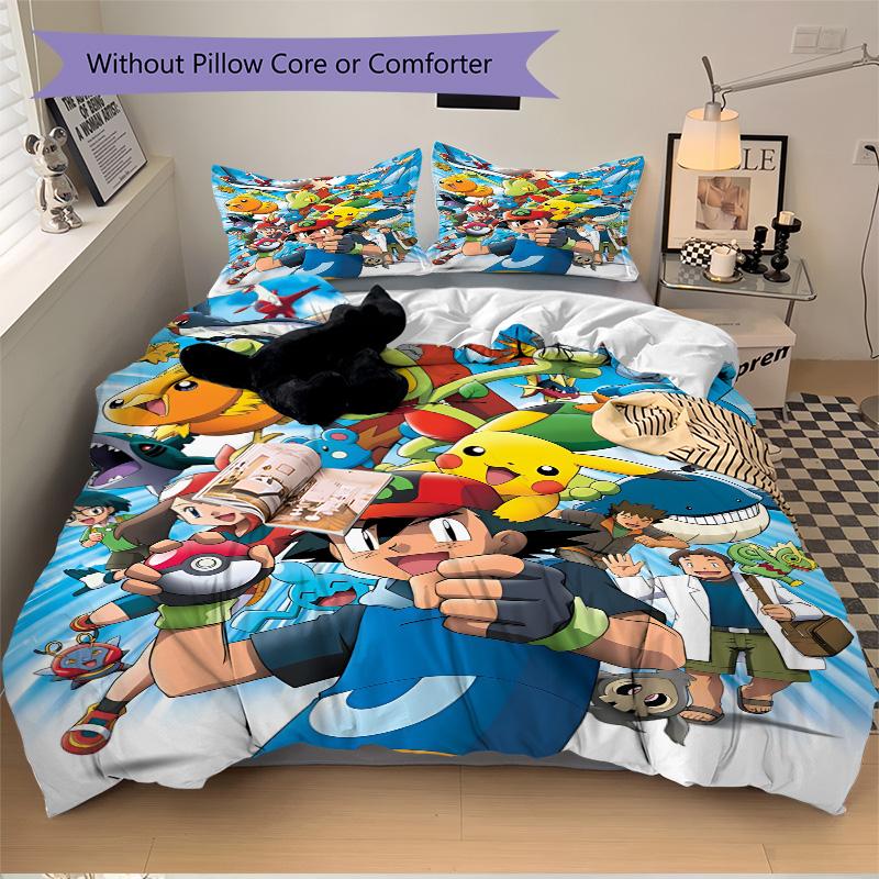 Pokmon Adventure Begins Print 3Pcs Bedding Setduvet Cover With 2 Bedropillowcase Home Birthday Gift
