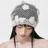 Cute Crochet Flower Hat Hollow Out Weave Cap Sweet Flower Knitted Hat  Spring and Summer