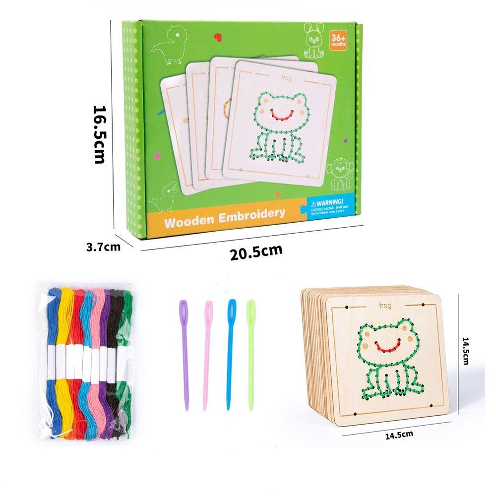 Reusable Threading Painting Toys Colorful Sensory Thread Toy Gifts Threading Board Puzzle Games