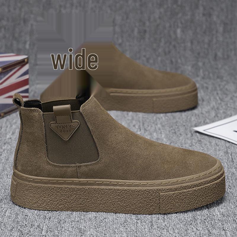 Мужские ретро кожаные ботильоны челси мартин с высоким голенищем, на одной молнии, на толстой подошве, универсальные для осени/зимы.