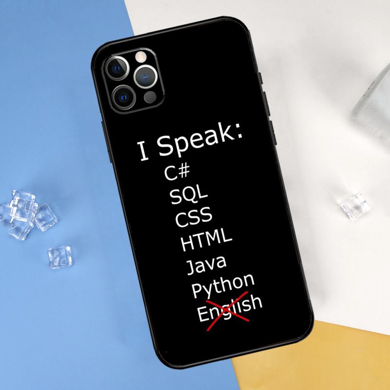 Чехол для телефона 'Языки программирования' для iPhone 16 15 11 12 13 14 Pro Max Mini Чехол для iPhone 16 15 X XS Max XR Plus Coque