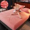 Warm and Thick Winter Fitted Sheet Non Slip Adjustable Mattress Covers Soft Velvet Bed Covers Mattresses Protective Covers