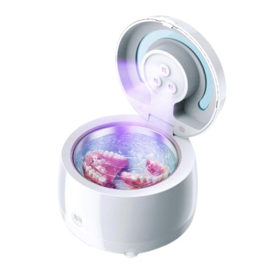 Ультразвуковой очиститель ретейнеров УФ Купол для чистки зубных протезов Машина для чистки зубных ретейнеров для ночных капп брекетов элайнеров зубная щетка ювелирные изделия