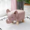 Animal Footstools Multipurpose Cute Cartoon Animal Small Bench for Home Kindergarten Pink