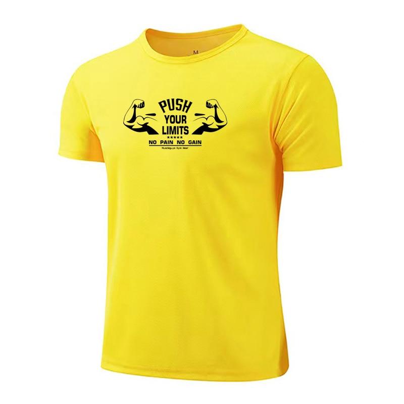Мужская летняя быстросохнущая футболка из полиэстера с круглым вырезом для бега и фитнеса
