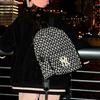 MLB Monogram Series Casual Sports Logo Polyester Backpack Unisex Backpack Black 3ABKL021N