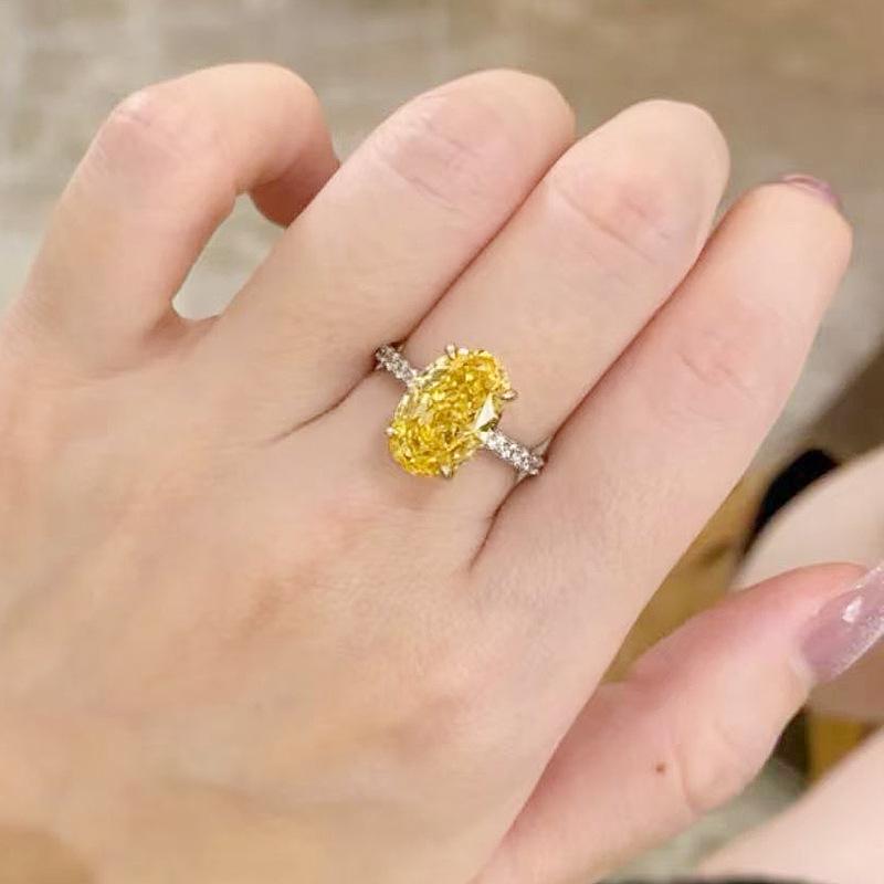 Ювелирные изделия Xiancan 2021 Овальное сияющее кольцо: Серебро 925 пробы с бриллиантом высокой чистоты для женщин.