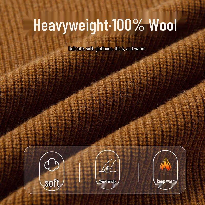 Мужской свитер Hodo из 100% мериносовой шерсти с высоким воротником на молнии