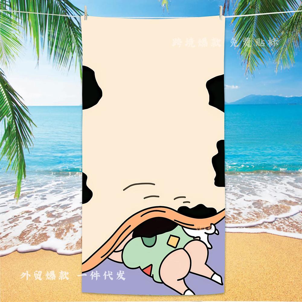 Extra Large Kids Quick Dry Bath Towel Cartoon Character Digital Print Double Sided Flannel Microfiber Beach Towel