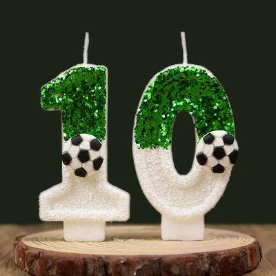 0-9 Цифра Футбольные Свечи для Торта Детская Спортивная Тематика Футбольная Вечеринка по Случаю Дня Рождения Украшение Сувениры Топпер для Кекса Декор для Торта Принадлежности