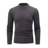 Men's Mock Turtleneck T-Shirt Solid Color Thermal Long Sleeve Casual Basic Top Black