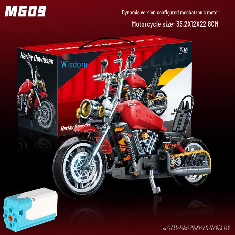 MG09 Модель мотоцикла Harley Строительные блоки для взрослых