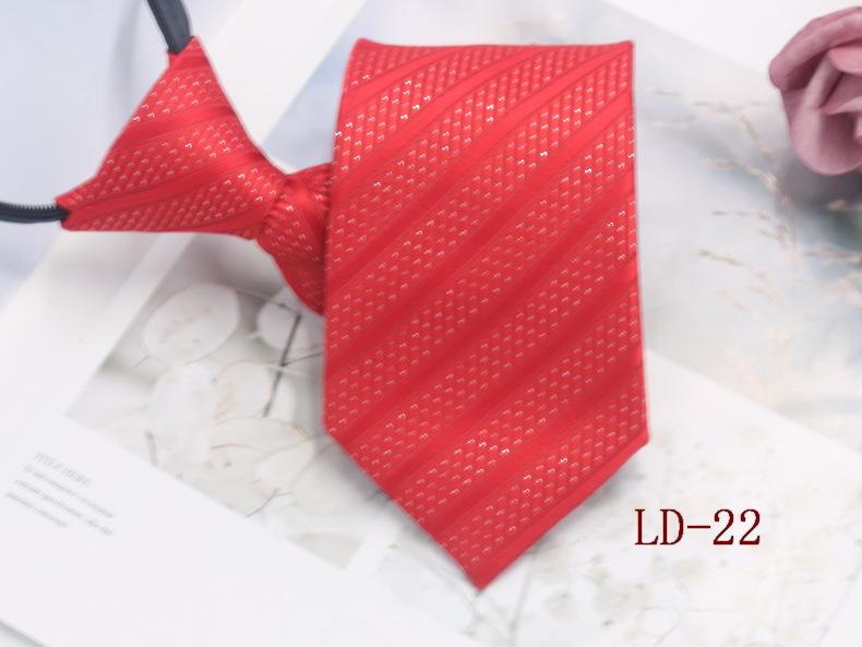 Мужской деловой галстук-молния, 8 см, в красную и черную полоску