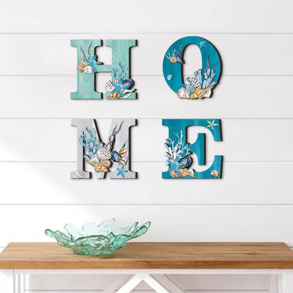 4 шт. подвеска ручной работы Ocean HOME Sign в морском стиле для настенного украшения для спальни