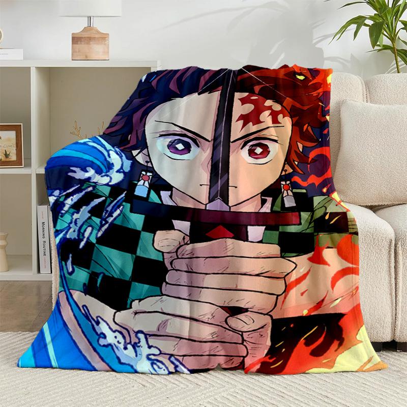 1PC Anime Slayer Adventure Flannel Blanket Gift, Suitable for Both Men And Women, Soft Ideal for Beds And Sofa, Birthday Or Christmas Gift