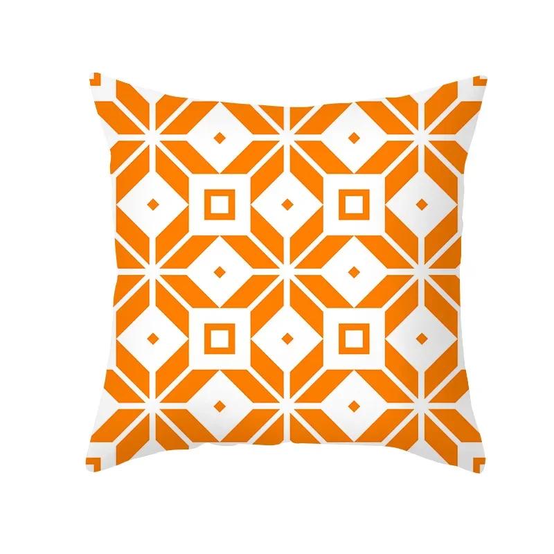 2023 Brand New Yellow Orange Abstract Geometry Print Pillow Cushion Cover Modern Nordic Sofa Throw Pillowcase Home Decor 45x45cm