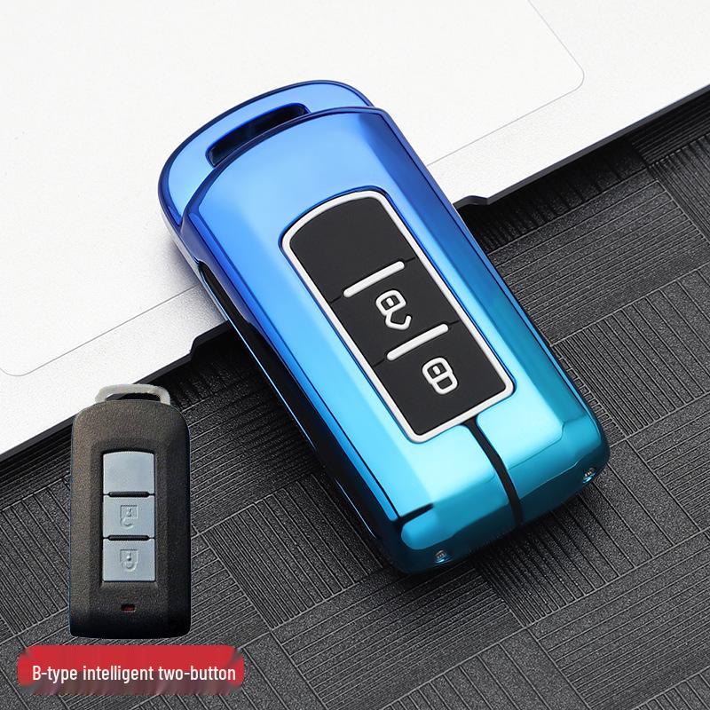 Чехол для ключа Mitsubishi для 2021 Outlander, Eclipse Cross, Pajero Sport, ASX: Модификация мужского корпуса и пряжки для автомобиля