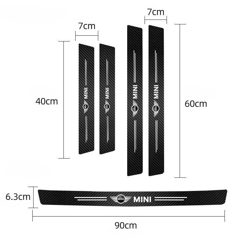 AWS1 Car Door Sill Threshold Anti Scratch Protector Stickers For MINI JCW Cabrio Cooper Countryman Aceman Clubman Coupe Paceman F57