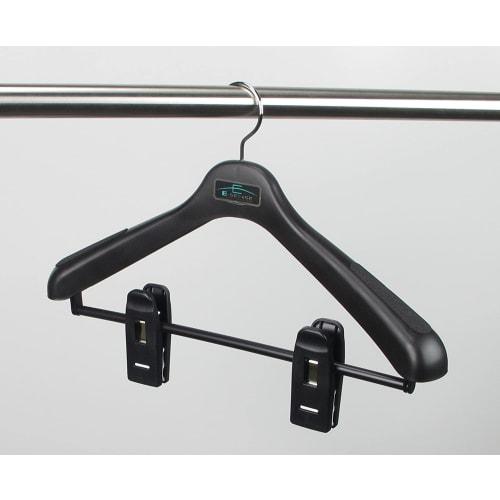Sawafuji E-SENSE Expert 43 Jumbo Clothes Hanger, Black, 430mm Wide, Made in Japan, for Skirts, Pants, Jeans, Shape-Retaining, Non-Slip, Non-Marking, w