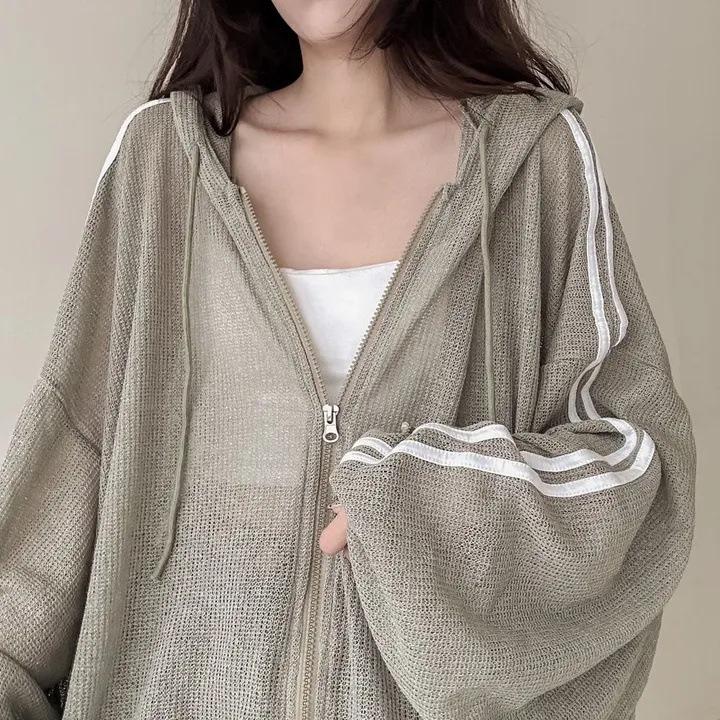 Тонкая льняная куртка Модная женская куртка Солнцезащитная одежда Ретро Свободный кардиган с длинными рукавами