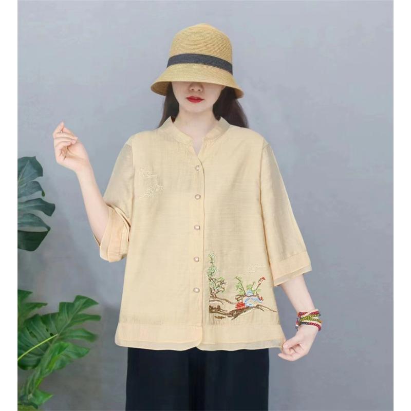 Летний топ с цветными блоками для женской одежды Свободная рубашка для женщин