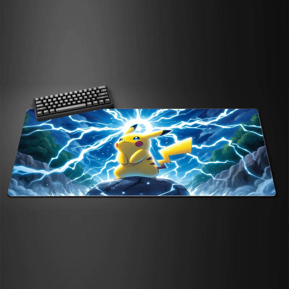 Pokemon Eevee Gaming Mouse Pad Large Desk Mat 2MM Stitched Edge Keyboard Pad Non Slip Rubber Base Office Table Mat