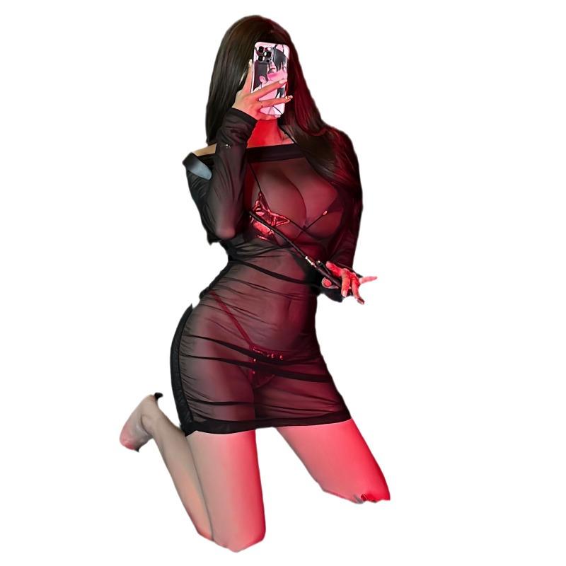 Сексуальное женское нижнее белье с открытыми плечами, с длинными рукавами, прозрачное, облегающее бедра, с головным убором, синее, горячий сексуальный костюм учительницы для соблазнения