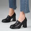 Маленькие кожаные туфли на платформе, туфли-лодочки на толстом каблуке, осенние новинки, высокие каблуки, не утомляют ноги, туфли Мэри Джейн