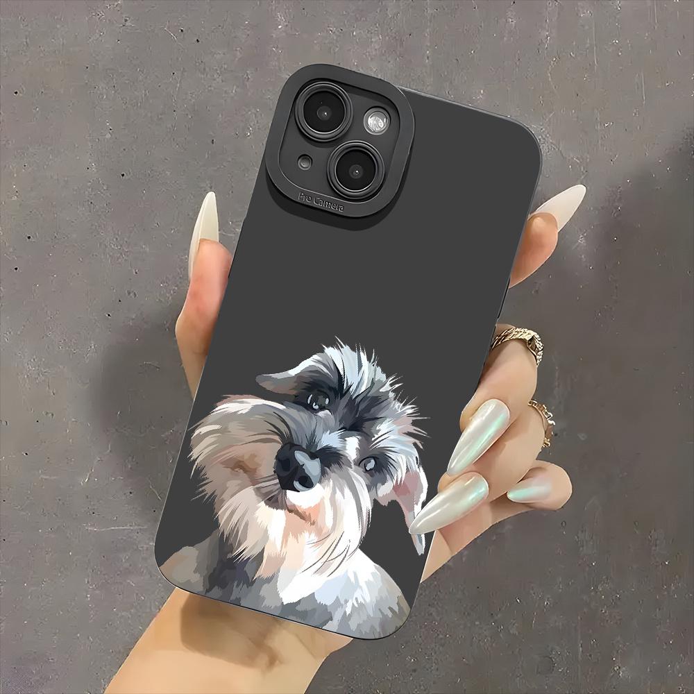 Милый шнауцер Эстетичный чехол для телефона iPhone 17 16 15 14 13 12 11 Pro/ Max/Plus Противоударный