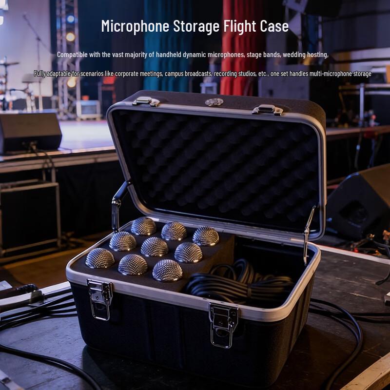 HuSiTe MIC-9 9-Capacity Wireless Microphone Flight Case