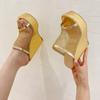Fashion Silver/Gold Wedges Slippers for Women Platform Peep Toe Mesh Breathable Comfor 14Cm Thick Heels Sandals Outdoor Leisure Shoes