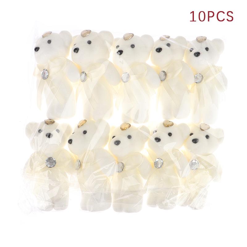 10Pcs 12Cm Bear Flower Bouquet Toy Cartoon Doll Foam Bouquet Gift Party Decor
