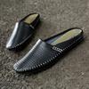 Дышащие мужские полутапочки из натуральной кожи Мужская обувь Muller Летние мужские удобные туфли на плоской подошве Ленивые мокасины Мягкая повседневная обувь ручной работы